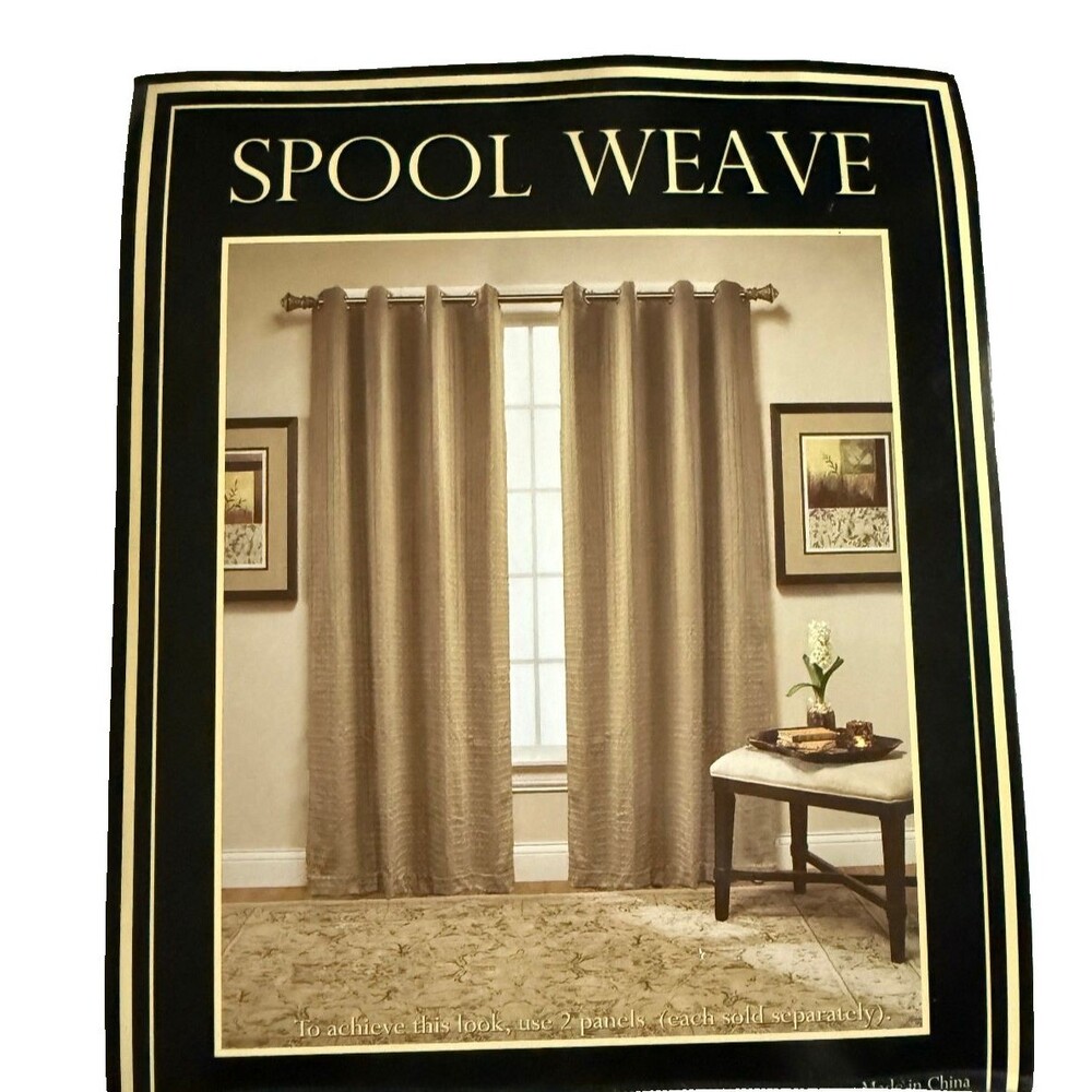 Spool Weave Grommet Curtains Drapes Panel Pair 54x84 Each Linen Bed Bath Beyond